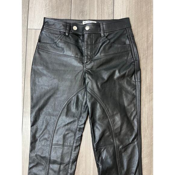 We the Free Free People Rebel Vegan Leather Pants in Black Size 0 Gothic Party - Picture 3 of 4